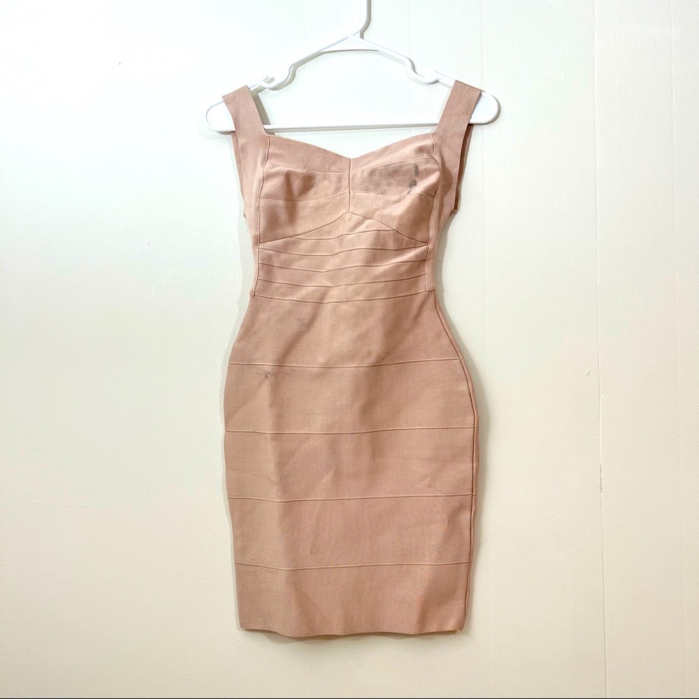 Hot Miami Styles bandage dress nude - small